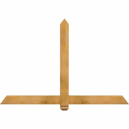 Ekena Millwork Eugene Rough Sawn Timber Gable Bracket, Western Red Cedar, 60"W x 40"H x 2"D x 4"F, 16/12 Pitch GBW060X40X0204EUG00RWR